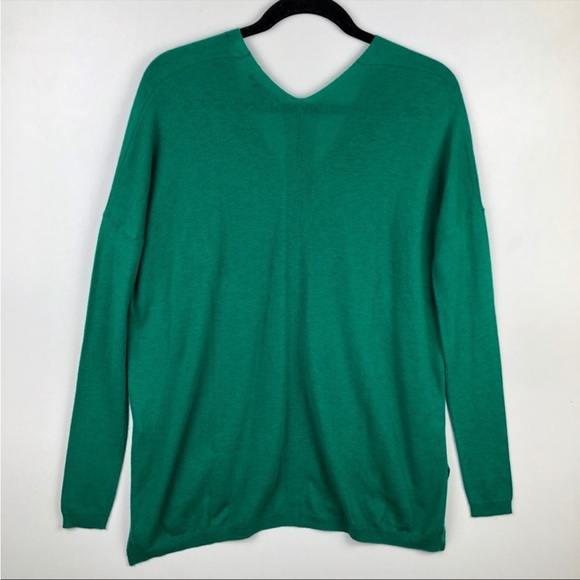 VINCE Double V Neck Oversized Green Sweater XS - Picture 5 of 6